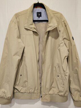 Camicissima Men's 4XL Windbreaker Jacket Cream Tan Lightweight Zip Coat